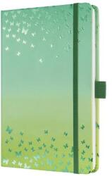 Sigel Jegyzetfüzet, exkluzív, 135x203 mm, vonalas, 87 lap, keményfedeles, SIGEL Jolie Butterfly Confetti, lime (SIJN347)