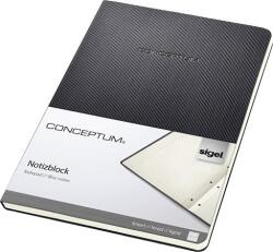 Sigel Füzet, exkluzív, A5, vonalas, 60 lap, keményfedeles, SIGEL Conceptum , fekete (SICO803)