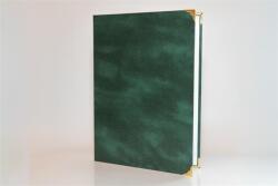 Oklevéltartó, A4, exkluzív, műbőr, 4 fém sarokkal, zöld (ISKE246) - papirdepo