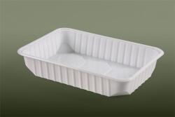 Ételtároló doboz, műanyag, szögletes, mikrózható, 500 ml, 50 db, Varia , fehér (KHMU257)