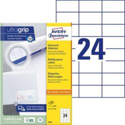 Avery-Zweckform Etikett, univerzális, 70x37 mm, AVERY ZWECKFORM, 2400 etikett/csomag (AY3474)
