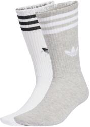 adidas Originals adidas Originals, Hosszú szárú uniszex zokni szett - 3 pár, Fehér, Fekete, Melange világosszürke, M (JV7418-M)