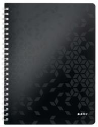 Leitz Spirálfüzet, A4, vonalas, 80 lap, LEITZ Wow , fekete (E46370095)