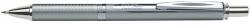 Pentel Zseléstoll, 0, 35 mm, nyomógombos, ezüst tolltest, PENTEL EnerGel BL-407 fekete, ajándék kék tollbetéttel (PENBL407)