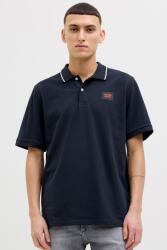 JACK & JONES Jack & Jones, Galléros pamutpóló logóval, Sötétkék, M (12269238-SKY-CAPTAIN-M)