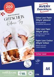 AVERY Fotópapír, lézer, A4, 200 g, fényes, kétoldalas, AVERY ZWECKFORM (AY2798) - papirdepo