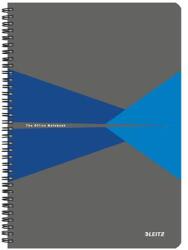 Leitz Spirálfüzet, A4, kockás, 90 lap, laminált karton borító, LEITZ Office , szürke-kék (E46470035)