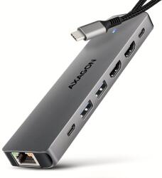AXAGON HMC-7HX2 USB hub, 2 x USB-A, 2 x HDMI, RJ-45, USB Type-C, PD 100W (HMC-7HX2)