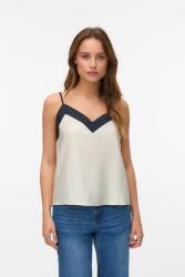 VERO MODA Vero Moda, V-nyakú bő fazonú felső, Fekete, Törtfehér, S (10329790-BIRCH-BLACK-S)