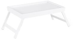 Relaxday Ágytálca, Összecsukható lábak, Emelt él, Bambusz, Fehér, 64 x 31 x 22 cm (10023234)