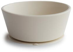  Mushie szilikon csúszásmentes mélytányér - krémfehér (810052464305)