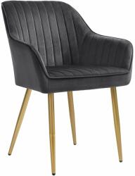 SONGMICS Étkezőszék, párnázott szék karfákkal, szürke-arany lábak (LDC077G01V1) - pepita