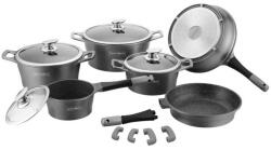 Royalty Line Set oale si tigai Royalty Line RL-ES1014M, Aluminiu turnat, 14 piese, Acoperire marmura, Argintiu (RL-ES1014M Silver)