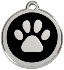 Red Dingo Rozsdamentes mancs mintás acél biléta fekete - dogshop