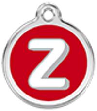 Red Dingo Rozsdamentes Z betű mintás acél biléta - dogshop