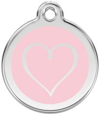 Red Dingo Rozsdamentes törzsi szív mintás acél biléta rózsaszín - dogshop