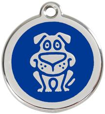 Red Dingo Rozsdamentes kutya mintás acél biléta sötétkék - dogshop