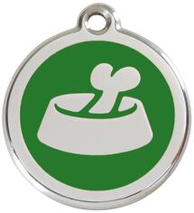 Red Dingo Rozsdamentes kutyatál mintás acél biléta zöld - dogshop