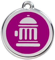 Red Dingo Rozsdamentes tűzcsap mintás acél biléta lila - dogshop