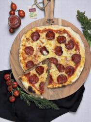Bonfesto Tocator rotund cu maner din lemn natural de Acacia, Bonfesto®, servire pizza, 50 x 40 x 1.5 cm (5941947801396) Tocator