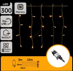 Aigostar - LED външна коледна гирлянда 300xLED/6W/230V/8 функции 15x0, 4m IP44 топла бяла (AI2169)