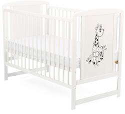 Kidizi Patut din lemn masiv 120x60 cm Bria alb, reglabil pe 3 nivele, certificat EN71 (5949221103259)