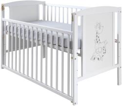 Kidizi Patut din lemn masiv 120x60 cm Bria alb cu laterala culisanta, reglabil pe 3 nivele, certificat EN71 (5949221103280)