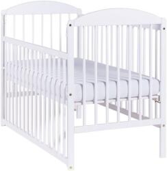 Kidizi Patut din lemn masiv 120x60 cm Kidizi Orella alb cu laterala culisanta, reglabil pe 3 nivele, certificat EN71 (5949221101583)