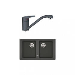 Franke SZETT BASIS BFG 620-86 grafit Fragranit mosogató + Novara Plus csap (114-0491-660) - aquamixwebaruhaz