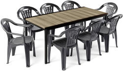  Rowen Large 8+1 kerti bútor garnitúra szett kőris-grafit (260574_220594_8)