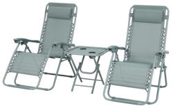  Delux 2x nyugágy és asztal szett zöld V2 (5905610252434)