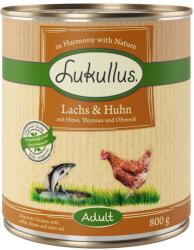 Lukullus 6x800g Lukullus Naturkost Adult Lazac & csirke nedves kutyatáp