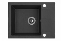 Laveo SHIRE MINI csepptálcás szemcsés fekete gránit mosogató - SRS_713Y (SRS_713Y)