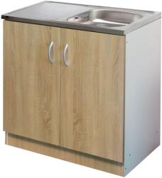  Komplett mosogató szekrény 80x50, nyílóajtós, 1med. tál, sonoma front (442115) - aquamixwebaruhaz