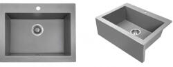 Laveo KOMODO szürke gránit mosogató helytakarékos szifonnal - SRK_510A (SRK_510A)