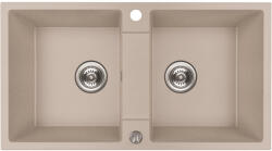  RIO 2M kétmedencés gránit bézs mosogató szifonnal, 80x44x18, 6 cm (SRF_420R)