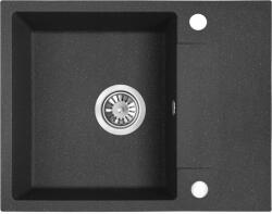  RIO MINI minicsepptálcás gránit fekete mosogató szifonnal, 56x44x17, 5 cm (SBF_713R)