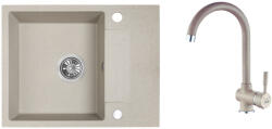  RIO MINI SZETT minicsepptálcás gránit bézs mosogató szifonnal, csappal 56x44x17, 5 cm (SBF_413RL)