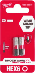 Milwaukee Shockwave bit Hex6 25mm-2db (4932430897)