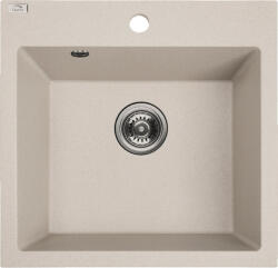  PAULO gránit egymedencés bézs mosogató szifonnal, 49x49x21, 4 cm (SRN_410P)