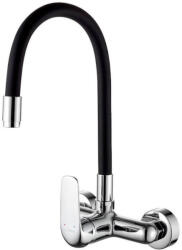 Laveo ELZA fali mosogató csaptelep flexibilis kifolyócsővel matt fekete / króm K. - BKE_781D (BKE_781D)