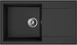 MOFÉM 78 1B1D metál fekete 1 medence, 1 csepptálcás gránit mosogatótálca - 760012802N3 (760012802N3)