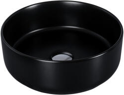 Eros SIMPLE 8 - PULTRA ültethető - Top Counter - porcelán mosdó - MATT FEKETE - 36 x 36 x 13 cm (82MC6259) - aquamixwebaruhaz