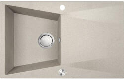 Laveo GRENADA csepptálcás bézs gránit mosogató automata dugókiemelős, helytakarékos szifonnal - SRG_411T (SRG_411T)