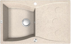 Laveo MOLOKIN bézs gránit mosogató szifonnal, 58x50cm - SPO_411T (SPO_411T)