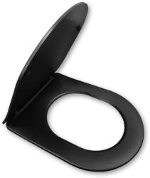  Viva FEKETE BRILLA SLIM XL WC ülőke - duroplast - lecsapódásgátlós - levehető klikk - 46 x 36, 5 cm (51CXL085)
