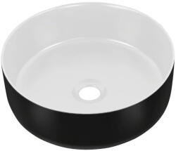 Eros SIMPLE 8 - PULTRA ültethető - Top Counter - porcelán mosdó- MATT FEKETE/FEHÉR - 36 x 36 x 13 cm (82MFMF6259) - aquamixwebaruhaz