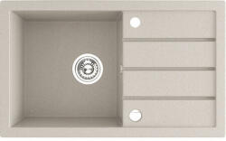Laveo RINA csepptálcás bézs gránit mosogató automata dugókiemelős, helytakarékos szifonnal - SRP_411T (SRP_411T)
