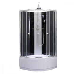  Karolino 90x90 cm Black mélytálcás hátfalas zuhanykabin - KAROLINO90B (KAROLINO90B)