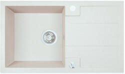 Laveo BARBADOS jázmin csepptálcás gránit mosogató dugókiemelős helytakarékos szifonnal - SBB_J11T (SBB_J11T)